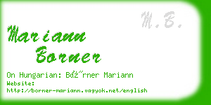 mariann borner business card